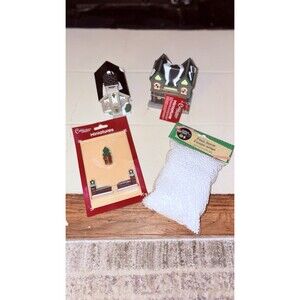 Cobblestone Corners Mini Toy Village Christmas Post Office, Church, Snow, People